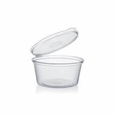 4oz / 120ml (76Dx45) Hinged Lid Clear Sauce Container